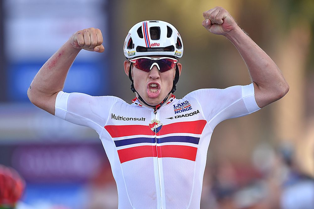 Kristoffer Halvorsen of Norway won the U23 men's road race at the World Championships