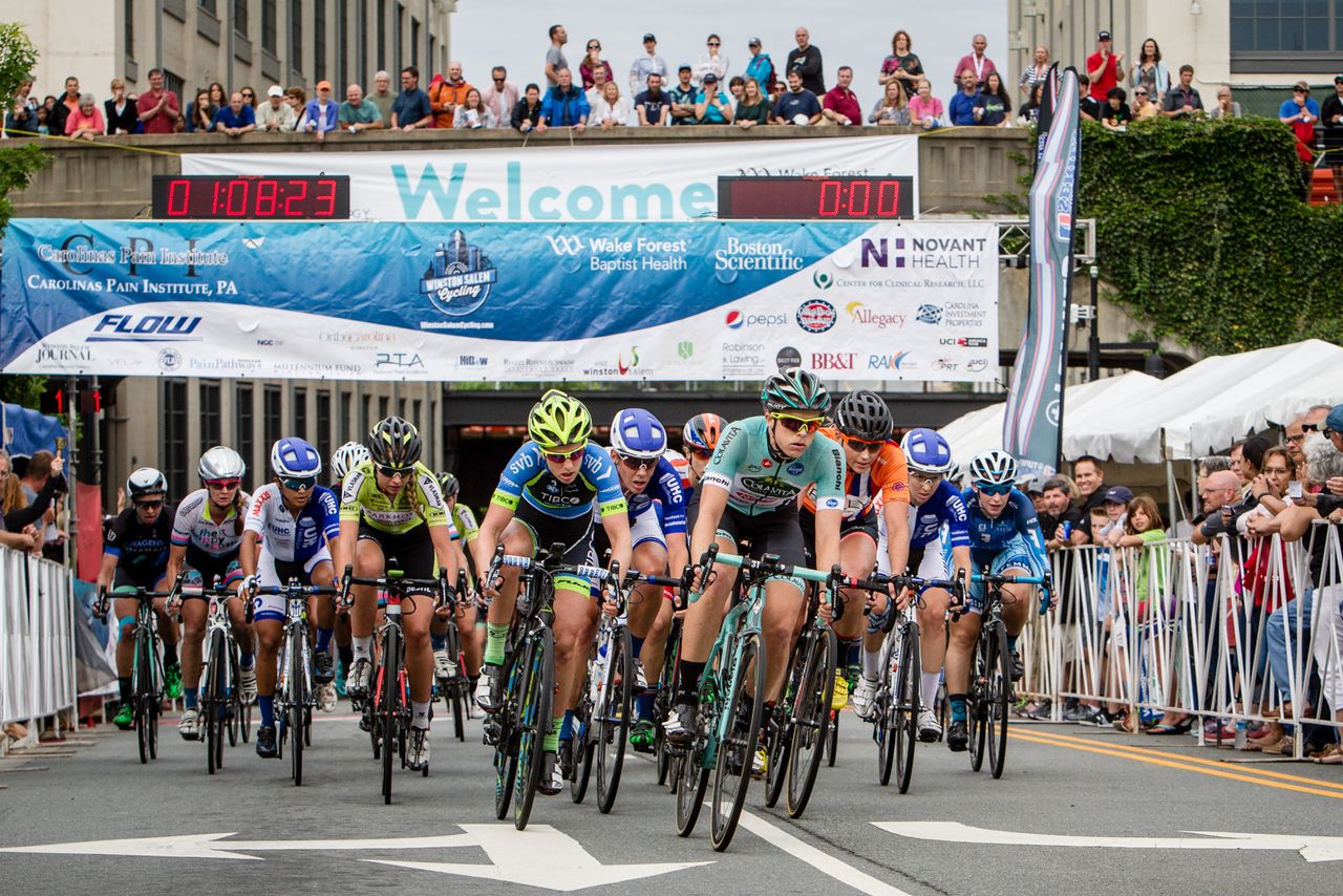 Kimberly Wells (Colavita) on the front before taking third place today.