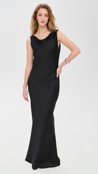 Norma Kamali Sleeveless Low Back Drape Gown