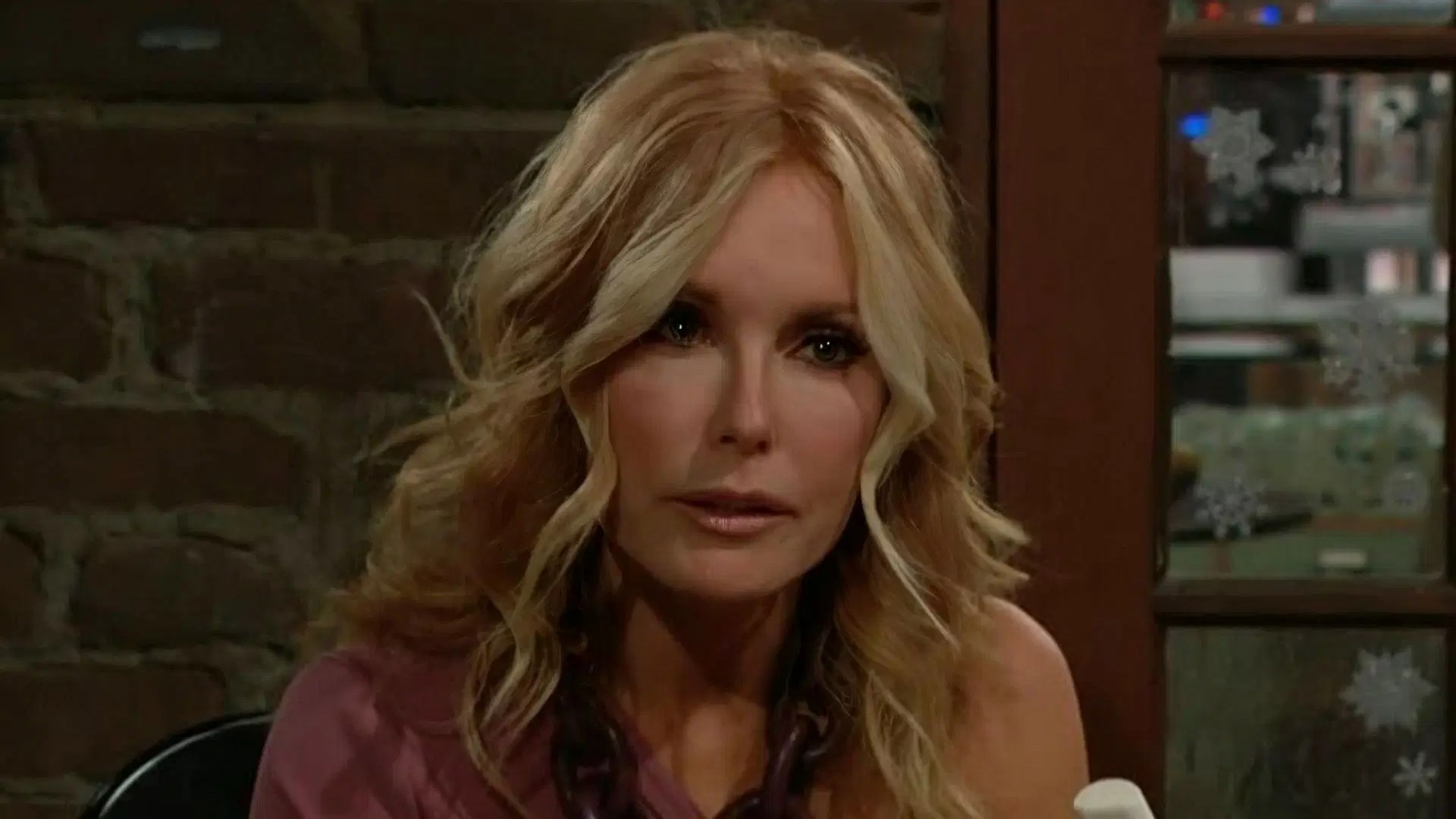 Tracey E. Bregman as Lauren worried in The Young and the Restless