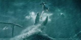 Mosasaurus eating human in Jurassic World: Fallen Kingdom