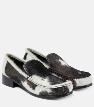 Calf hair leather loafers