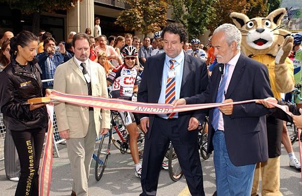 Cutting the ribbon to start stage 11