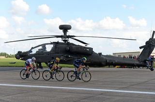 Dowsett, Briggs and Cullaigh on stage seven of the 2015 Tour of Britain