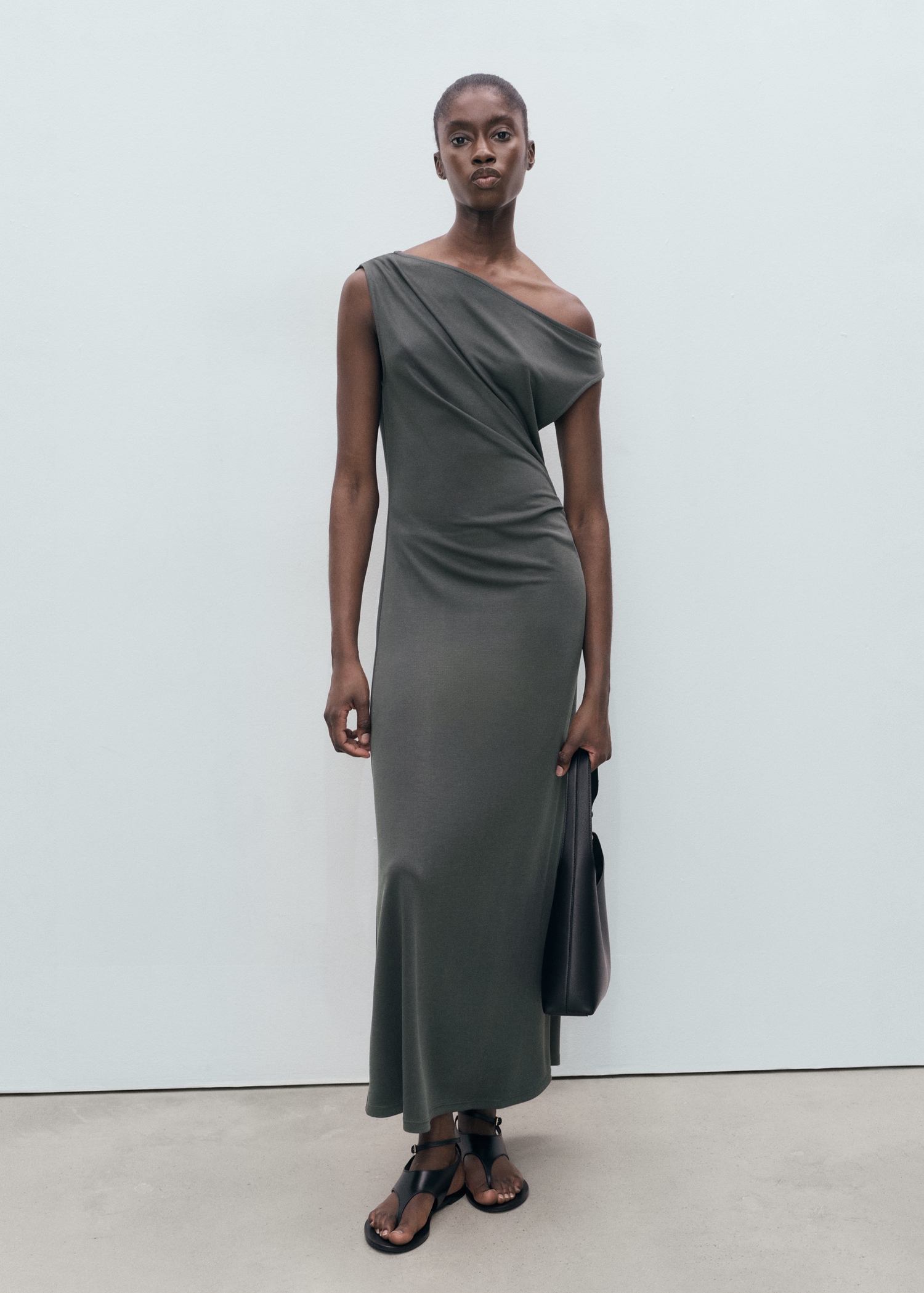 Asymmetrical Pleated Dress - Women | Mango United Kingdom