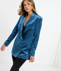 AQAQ Tailored Coordinating Velvet Jacket In Petrol Blue, sale price $84.60, only at ASOS.