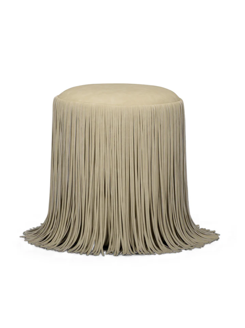 Shag Me Vegan Leather Ottoman