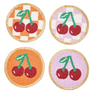 Cherry Beaded Coasters