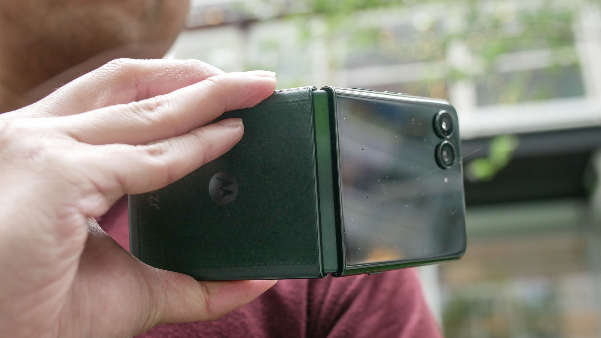 Motorola Razr Ultra 2025 held in hand.