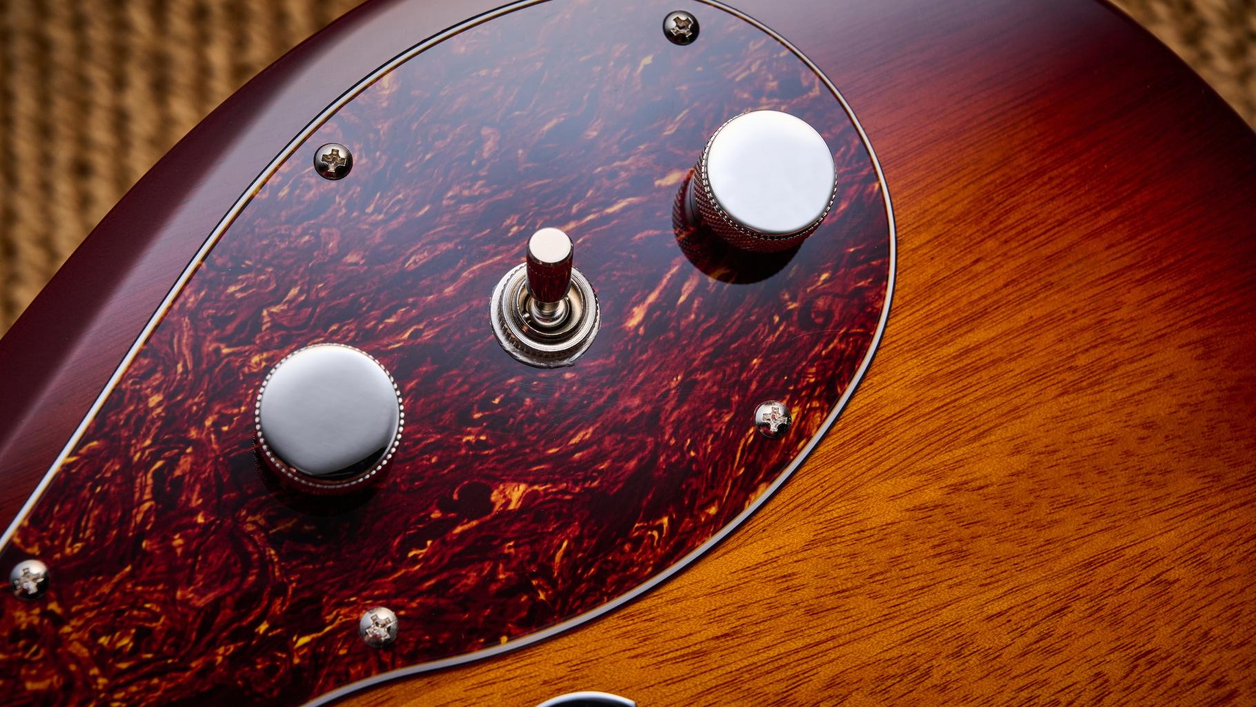Close up of the controls on the Gretsch Electromatic CVT electric guitar