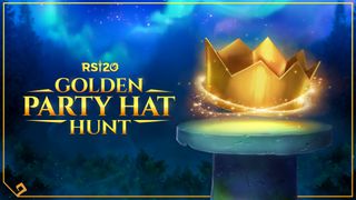 A promotional image for "The Golden Party Hat Hunt."