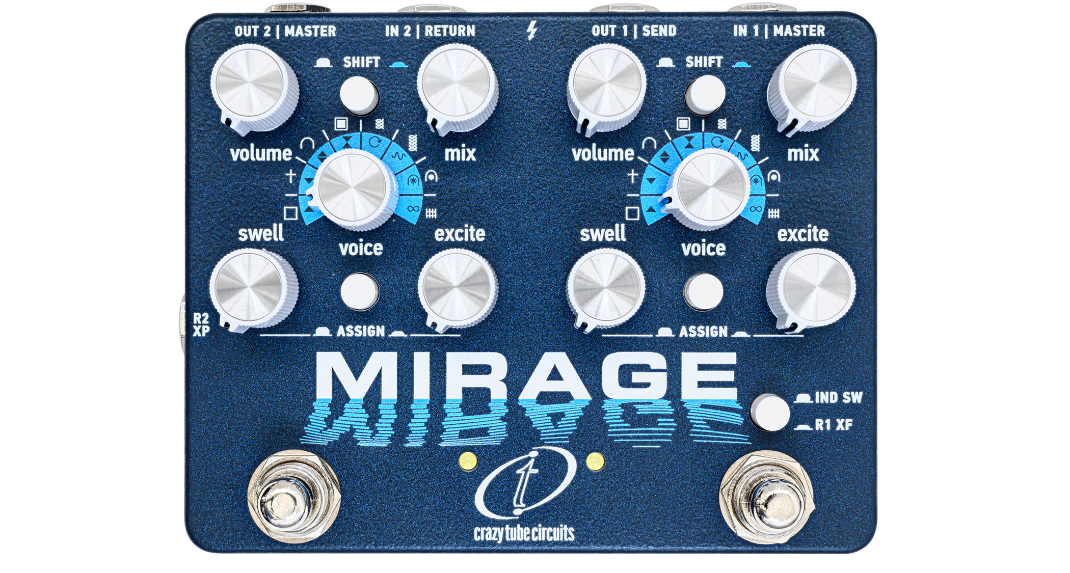 Crazy Tube Circuits Mirage: the dual reverb features two independent DSP engines each equipped with 16 reverb modes – and there are flexible routing options.