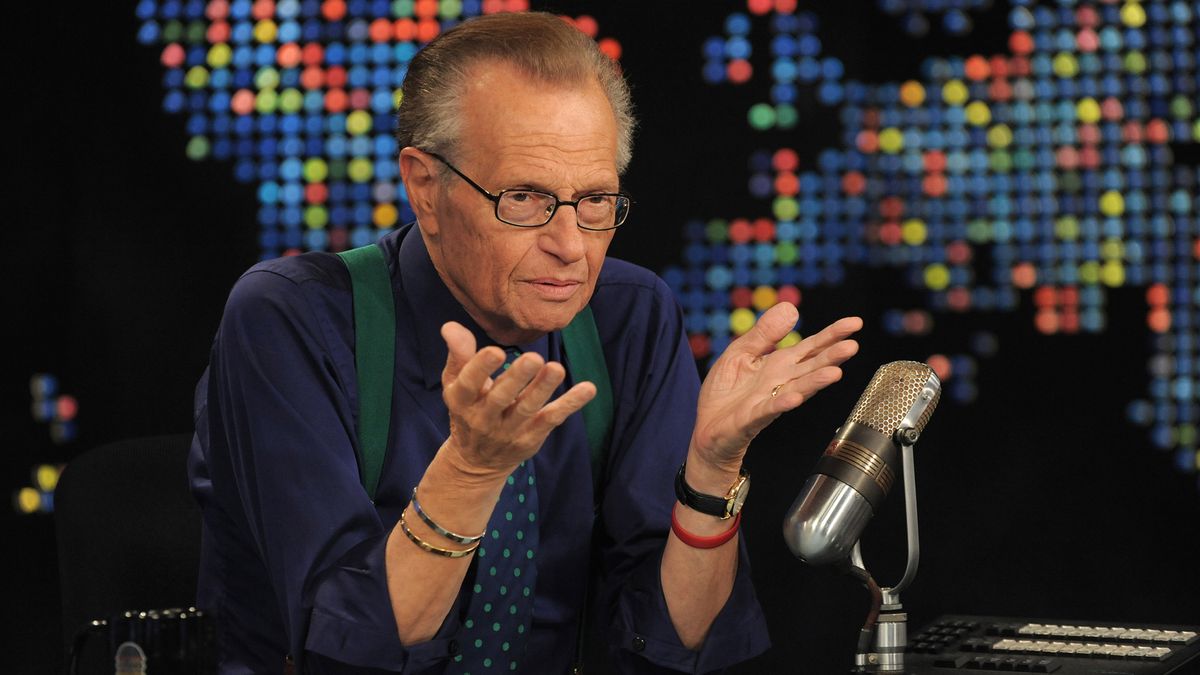 Larry King speaks during Larry King Live: Disaster in the Gulf Telethon held at CNN LA on June 21, 2010 in Los Angeles, California.