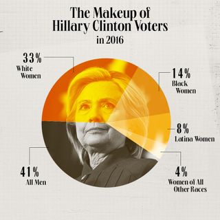 Graphic of the makeup of Hilary Clinton voters