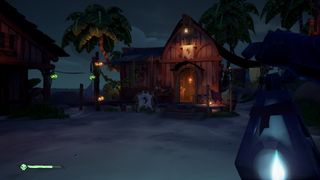 An eerie blue-flamed lantern from Sea of Thieves.