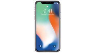 iPhone X in a white background