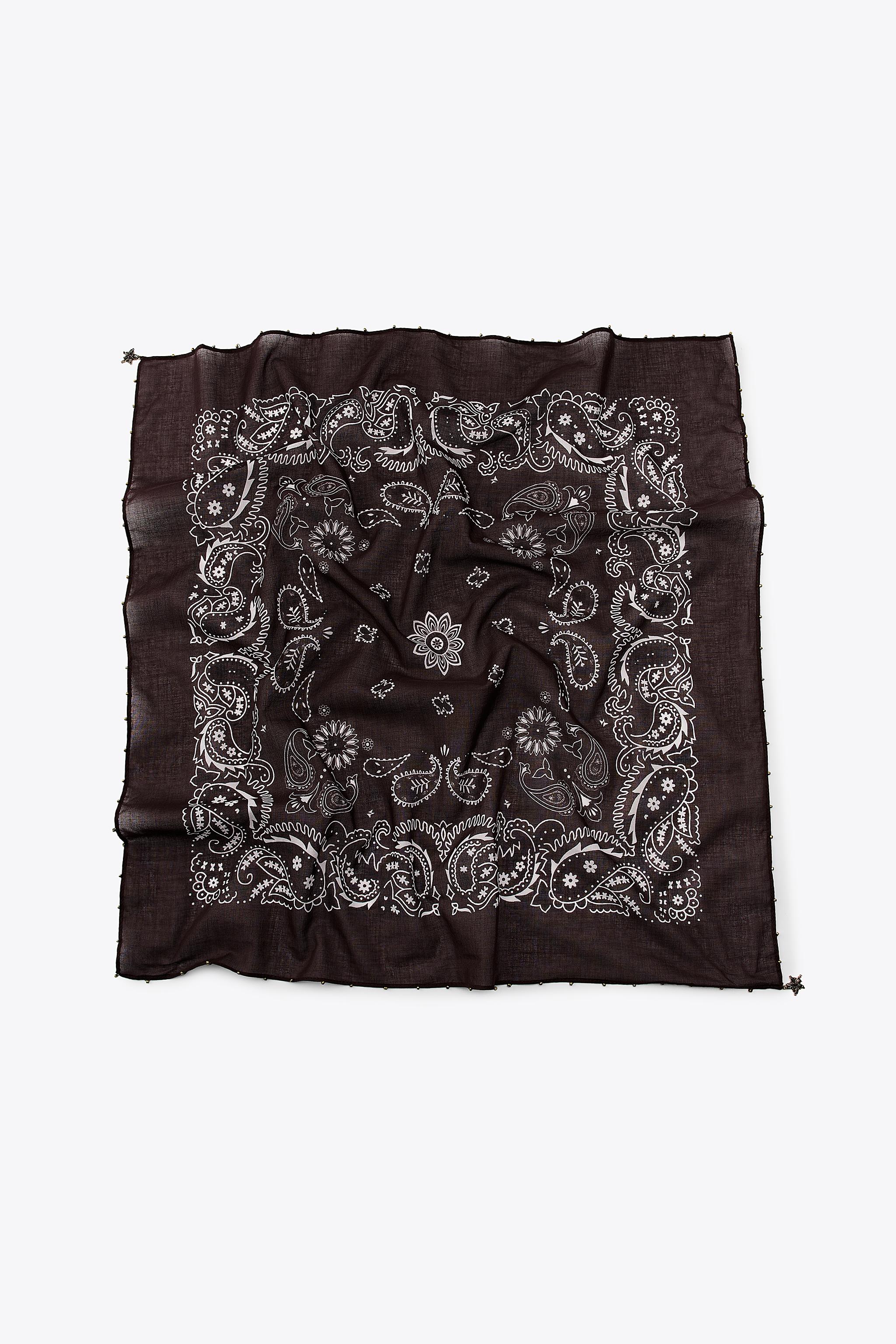 Star Beaded Printed Scarf