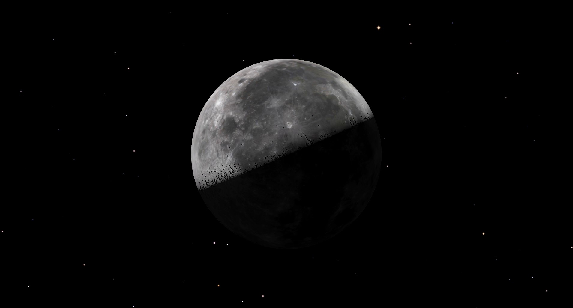 Night sky graphic showing a Third Quarter Moon.