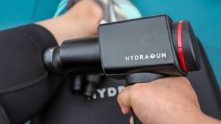 Hydragun in use on calf muscle