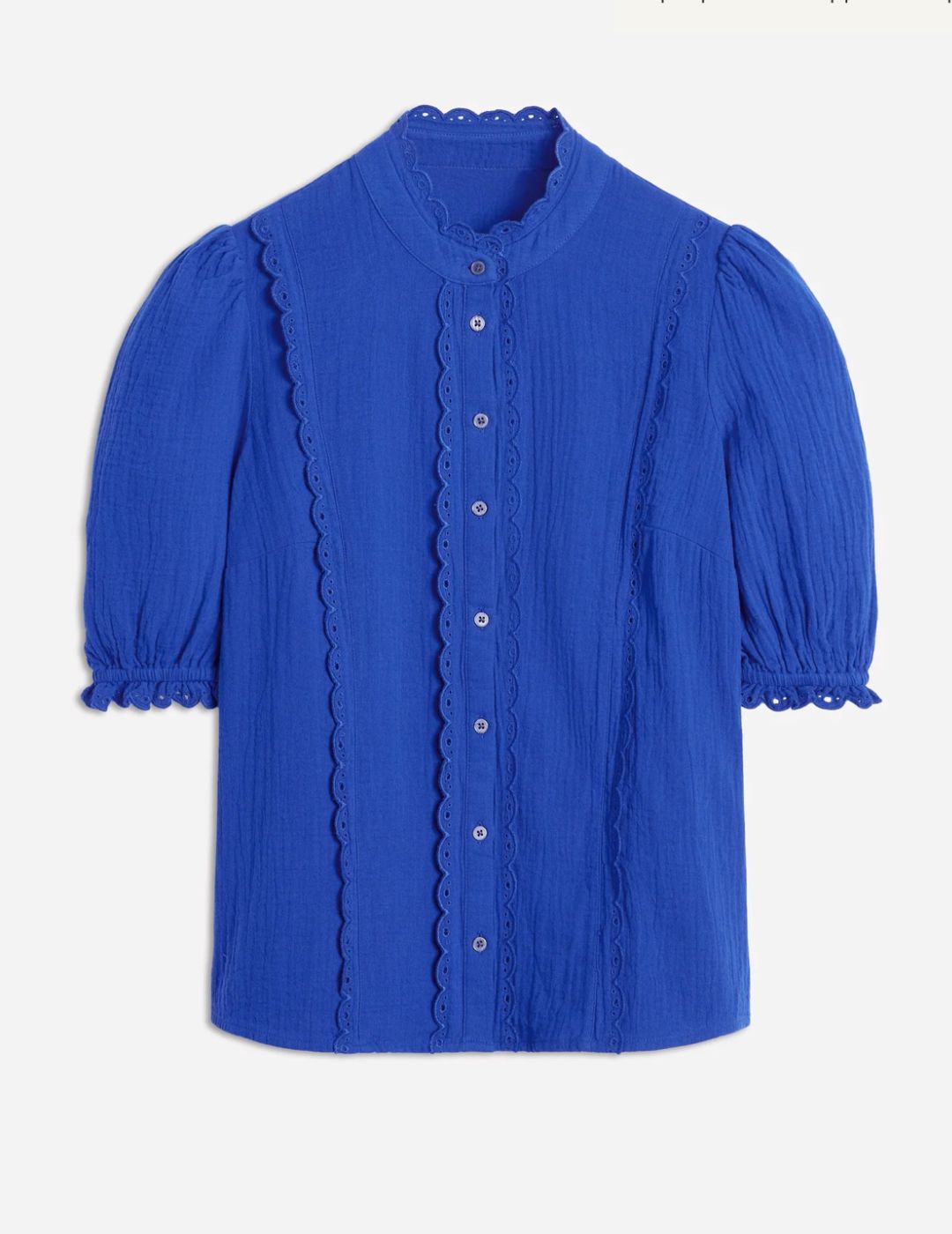 Boden, Scallop Double Cloth Top