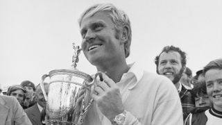 Jack Nicklaus with the trophy after winning the 1972 US Open