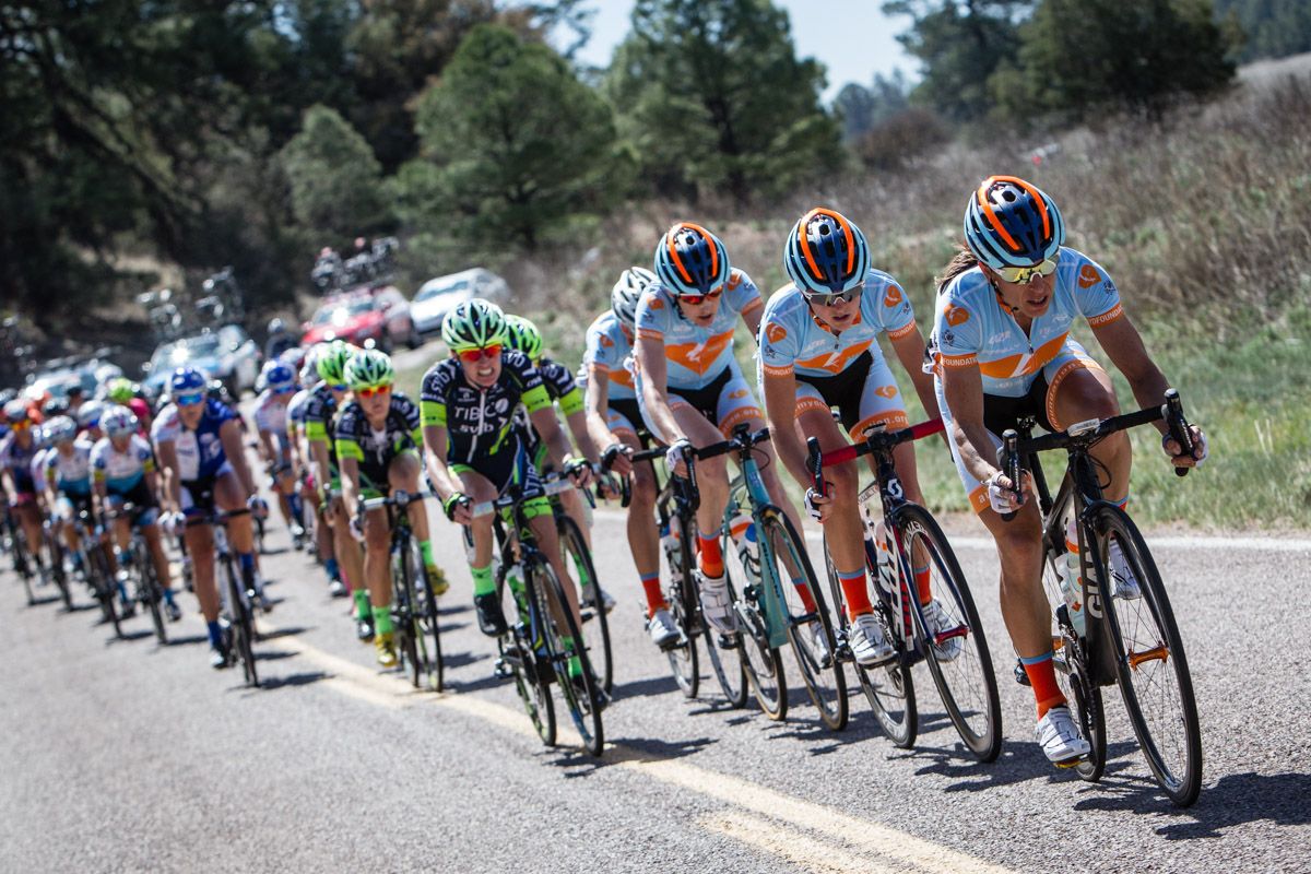 Amy D Foundation riders come to the front to chase