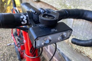 Image shows the Specialized Flux 1250 which is one of the best front bike lights