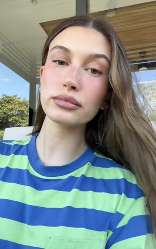 Hailey Bieber revealed Rhodes' first lip liner in a video on TikTok.