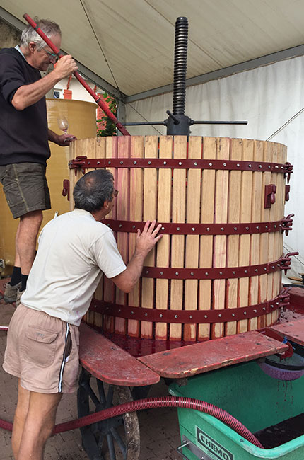 burgundy wine press