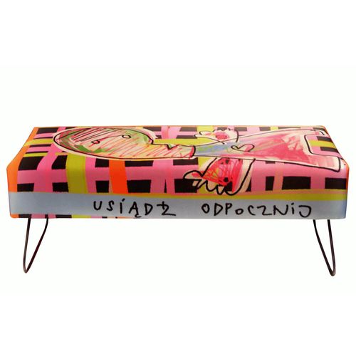 Happy Barok Line Art Upholstered Bench | Wayfair.co.uk