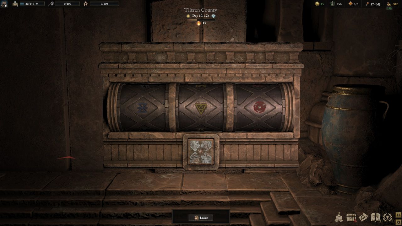 Wartales Tiltren tomb puzzle