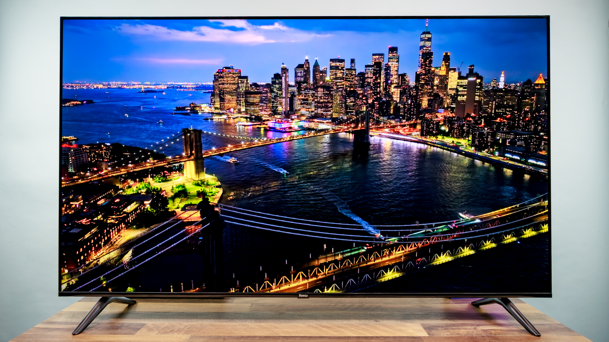 Roku 65-inch Class Select Series 4K QLED (2026) TV on a desk