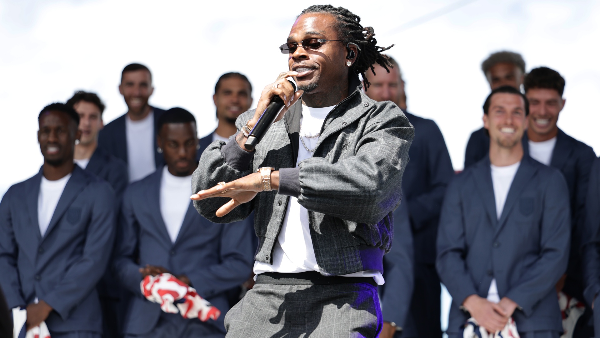 Gunna rapping at the USMNT World Cup 2026 roster unveiling