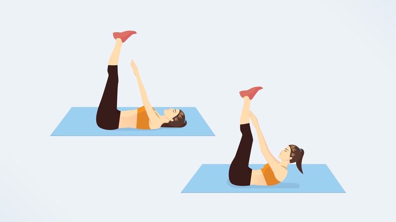 toe touch crunches