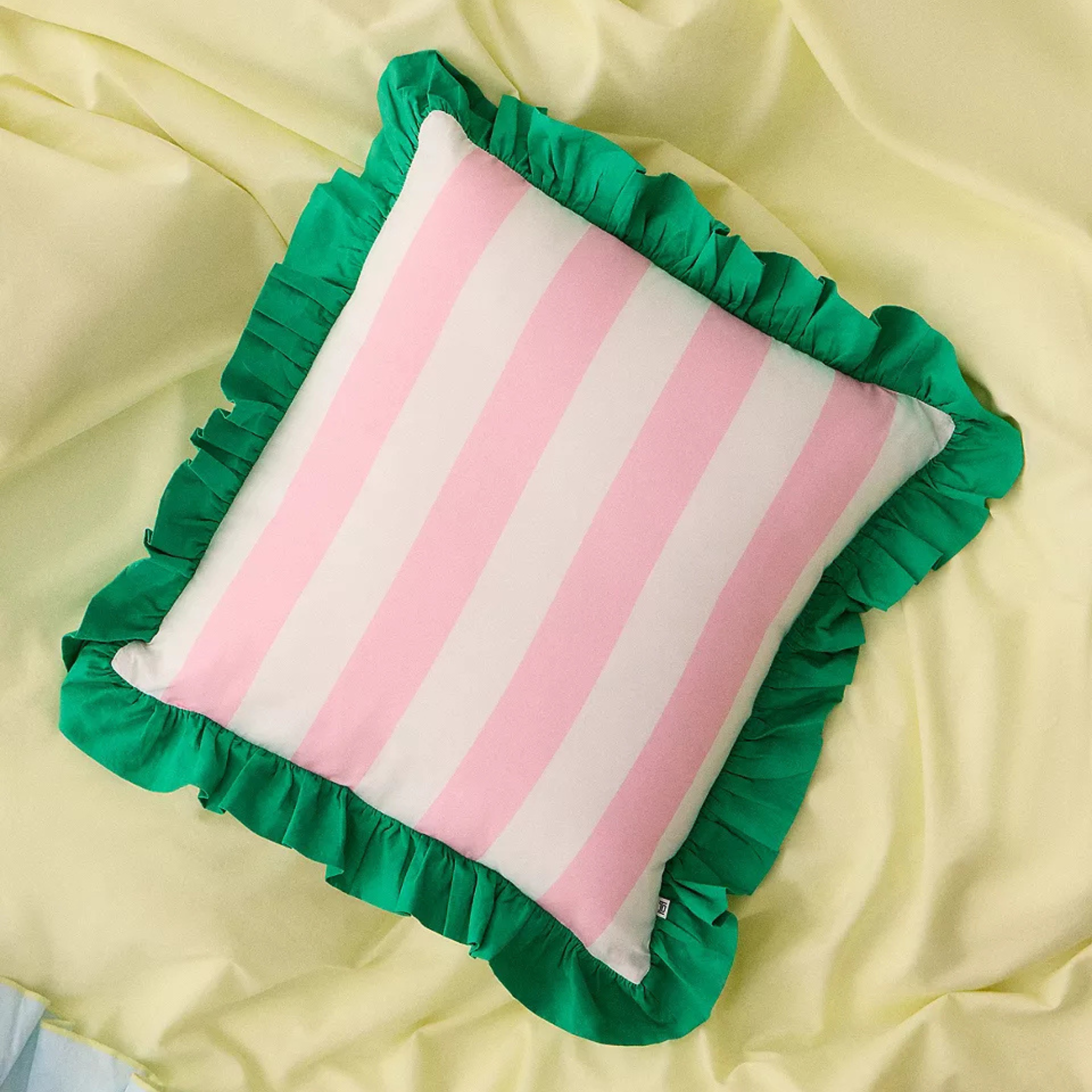 Pink & Green Harper Stripe Cushion