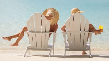 two women on vacation at the beach