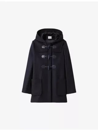 Patch-Pocket Hooded Wool-Blend Coat