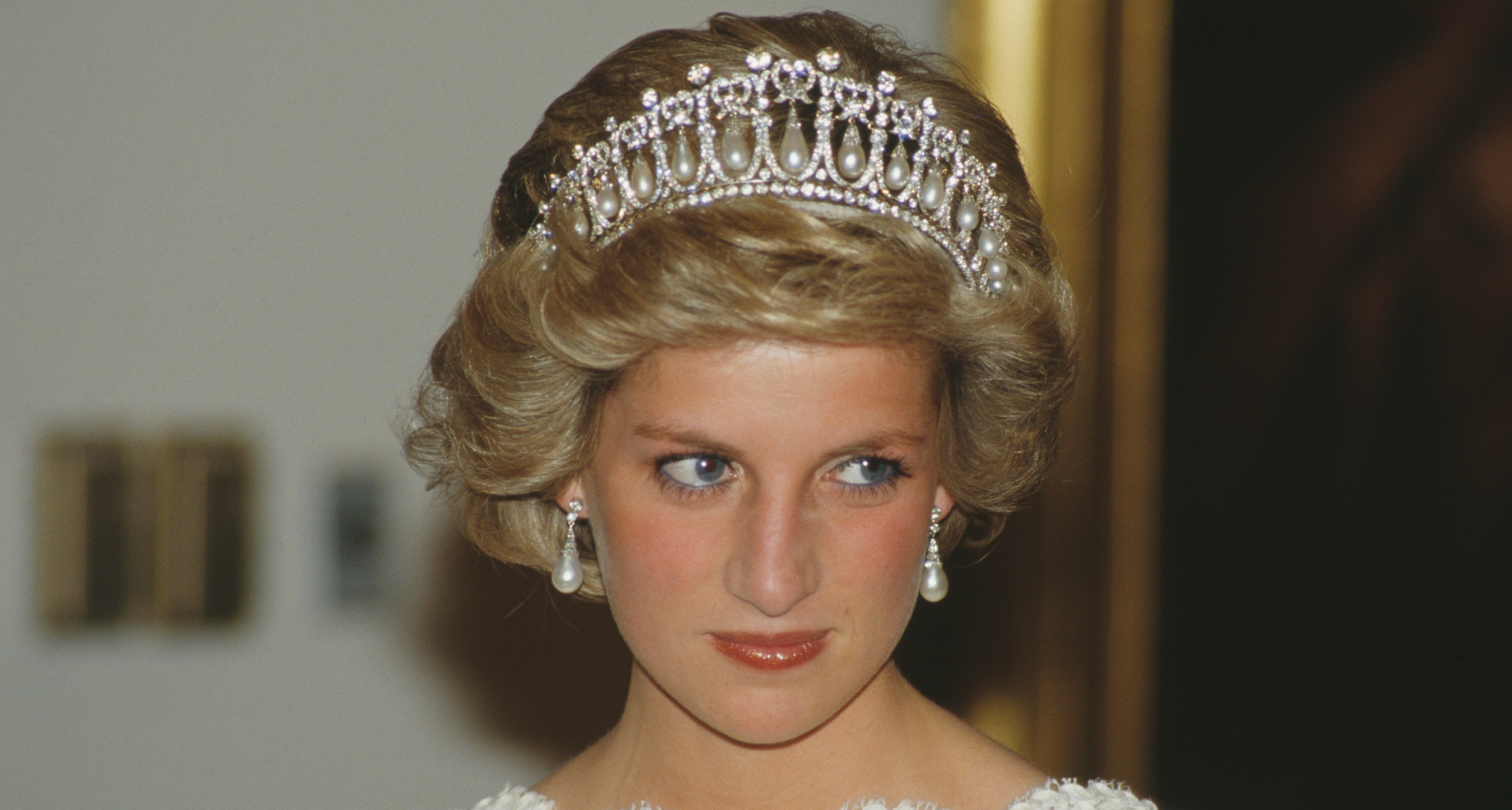 Princess Diana wearing a tiara