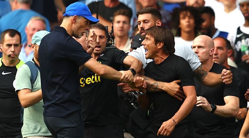 Chelsea&#039;s Thomas Tuchel and Tottenham&#039;s Antonio Conte square up after the teams&#039; 2-2 draw at Stamford Bridge.