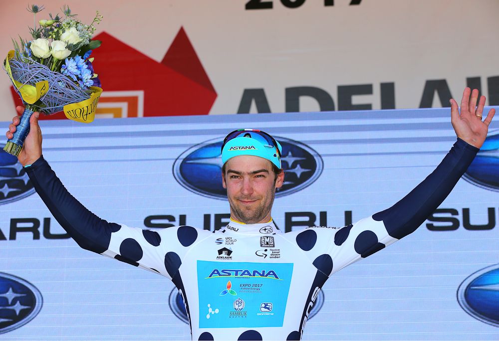 Laurens De Vreesein the mountains jersey at the Tour Down Under