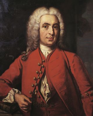 Portrait of Carl Linnaeus painted by Johan Henrik Scheffel (1690-1781), 1739.
