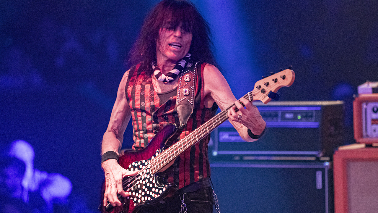 PHOENIX, ARIZONA - DECEMBER 09: Rudy Sarzo of Quiet Riot performs on stage at Alice Cooper's 21st Annual Christmas Pudding at Celebrity Theatre on December 09, 2023 in Phoenix, Arizona. (Photo by Daniel Knighton/Getty Images)