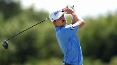 Carson Young hits a drive during a PGA Tour event