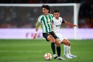 Hector Bellerin in action against Valencia for Real Betis in the Copa del Rey final.