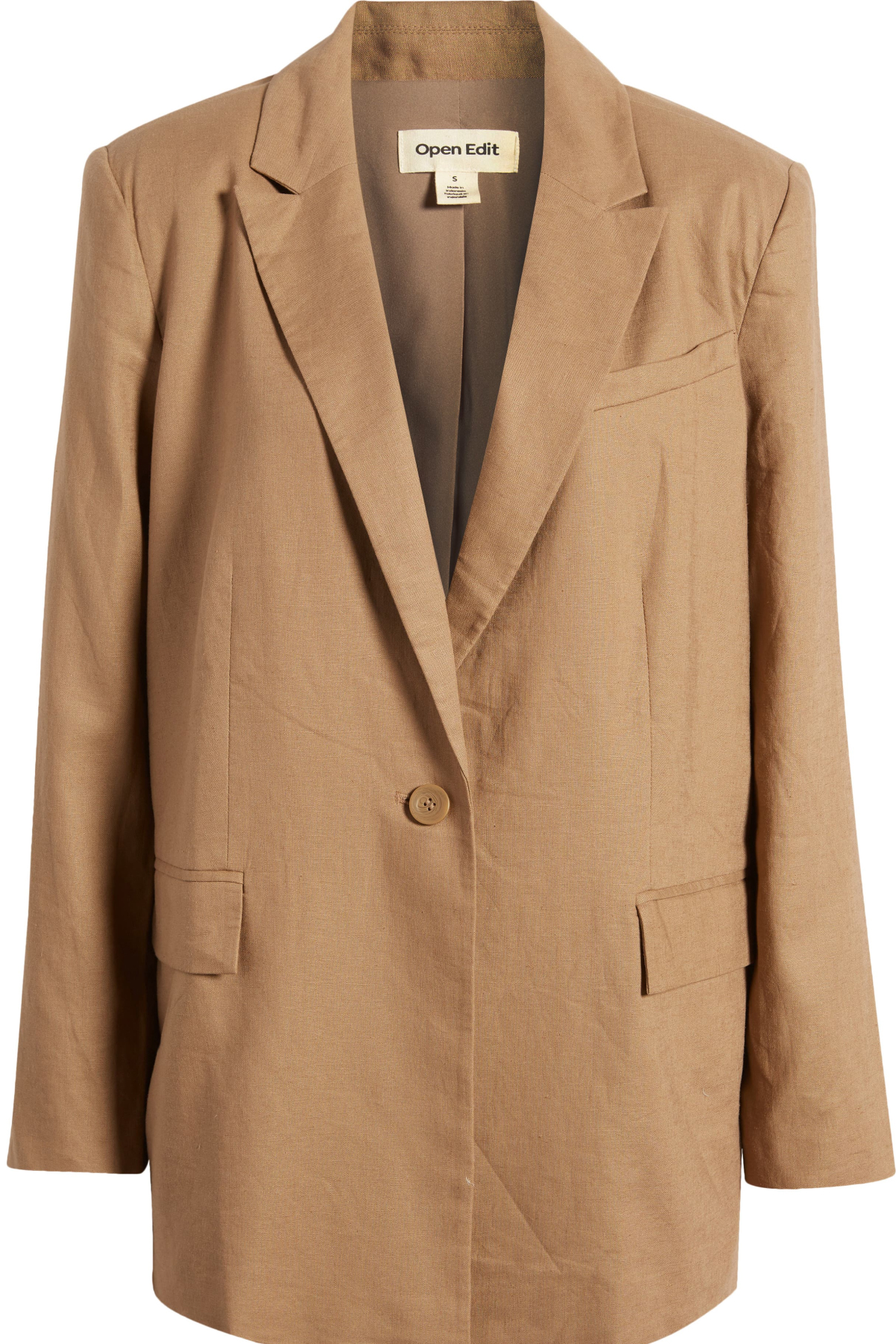 Open Edit Oversize Linen Blend Blazer