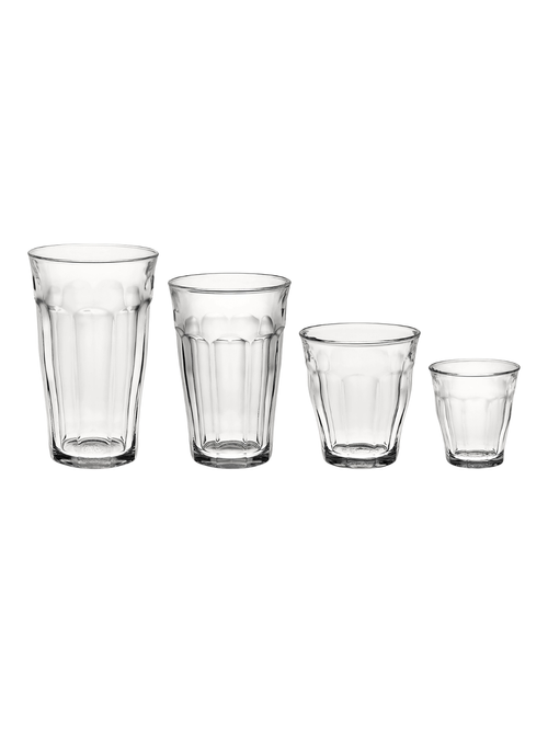 Duralex Picardie Glass Tumblers, Assorted Set of 24