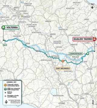 Tirreno-Adriatico stage 3 map