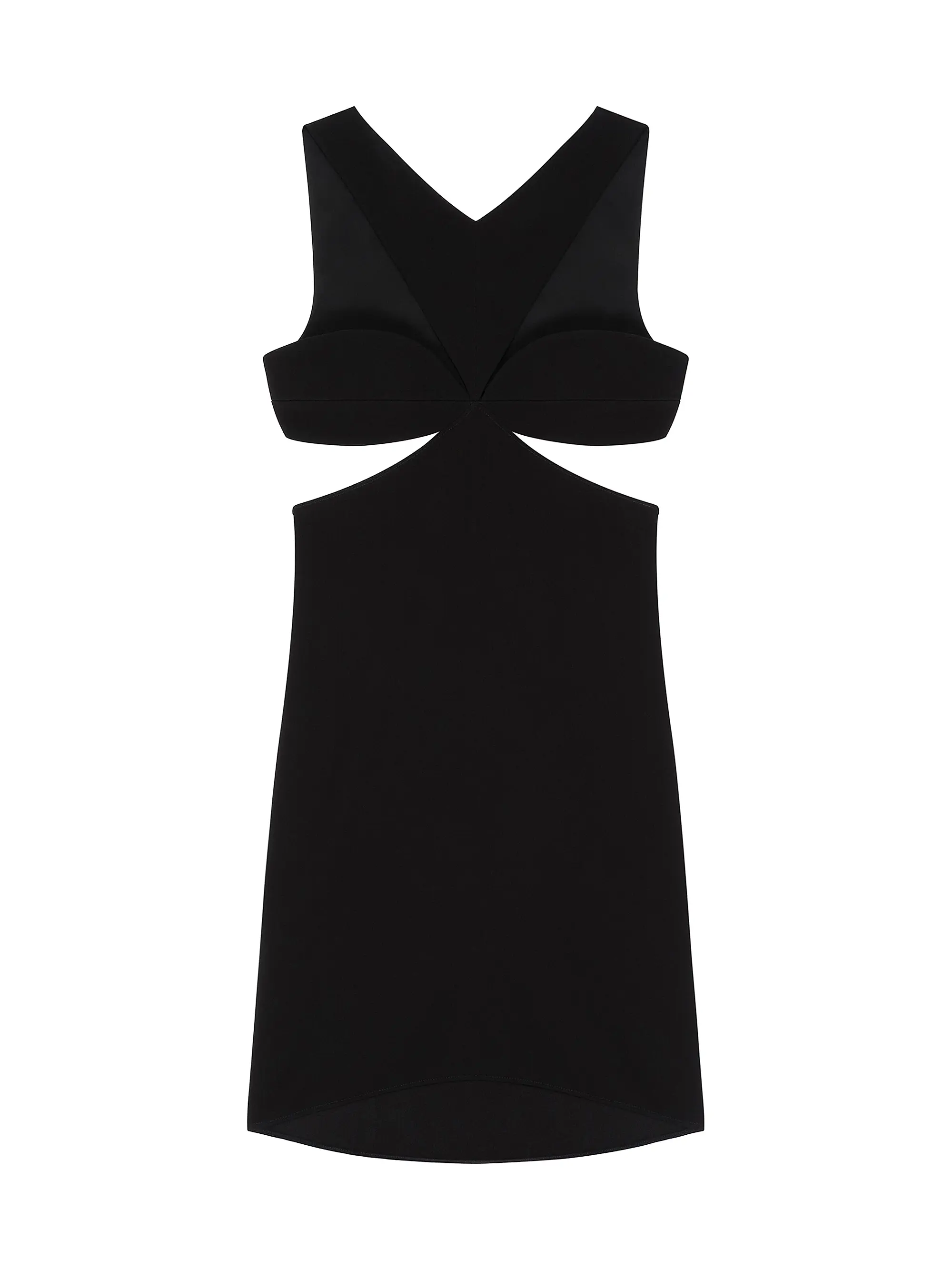 Cut Out Dress in Crepe Satin With Rhinestones Details