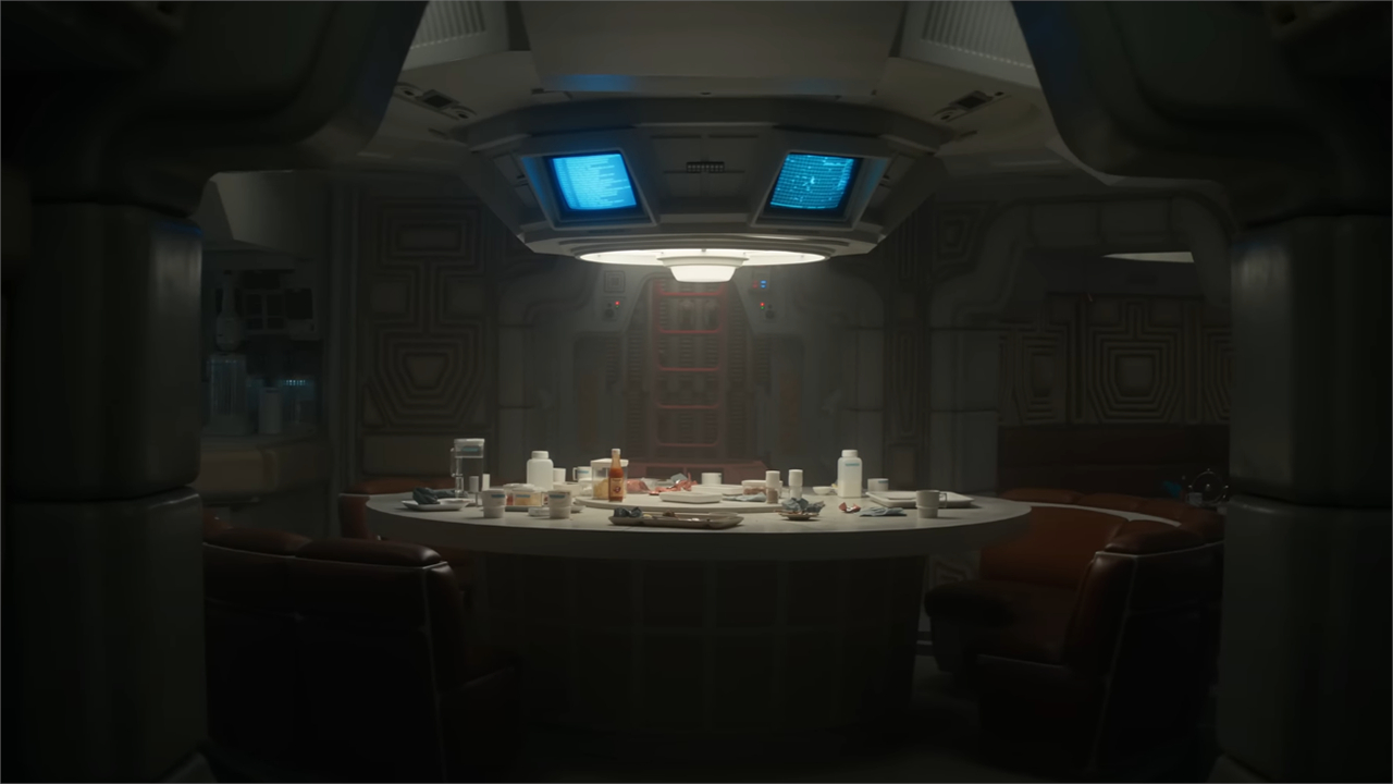 The Maginot's mess hall in the show Alien: Earth