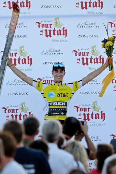 Taylor Phinney (Trek-Livestrong) got the win today and the yellow jersey.